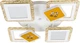 Люстра VALESO V K39940-4+2+1 WT+gold с пультом светодиодная LED на кухню, для гостинной, для спальни - изображение 1