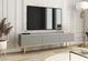 Тумба под ТВ Perfect Home Оро / Oro RTV175 MDF 3-дверная с золотыми ножками Серый - изображение 1