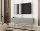 Тумба под ТВ Perfect Home Оро / Oro RTV135 MDF 2-дверная с золотыми ножками Серый - изображение 1