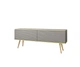 Тумба под ТВ Perfect Home Оро / Oro RTV135 MDF 2-дверная с золотыми ножками Серый - изображение 2