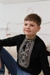 Вишиванка дитяча Зерно з геометричним орнаментом Piccolo 80см Чорна - зображення 2