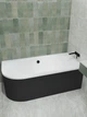 Ванна акриловая Helmken Marbella Lux 170x75 см (80239365AA) комплект 3 в 1: правосторонняя ванна, ножки, Черная фронтальная панель - изображение 10