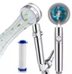 Душова лійка SmartLife WC-007 турбо вентилятор + фільтр + режим Стоп Chrome/Blue - зображення 1