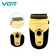 Беспроводная электробритва для бритья лица с USB и LED-индикатором VGR V-383 Pro Золотистый с черным + Подставка - изображение 7
