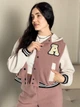 Бомбер женский, полар флис, плотность 420, пыльно розовый с молочным, L-XL - изображение 6