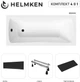 Ванна акриловая Helmken Luna 150x70 см (075Y03214G) комплект 4 в 1: прямоугольная ванна, ножки, Черный подголовник, Черная фронтальная панель - изображение 2