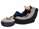 Надувное кресло с подстаканником Intex 68564 Ultra Lounge с пуфиком 154х98 см Серо-черный - изображение 4