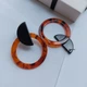 Сережки акрилові круглі MK0812 DeKolie коричневий з чорним - зображення 5
