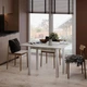 Стіл-трансформер LofTerno Head Dinner Glass 900x750x600 Ательє світлий/Білі ноги/Графітове скло (TB16040400102) - зображення 4