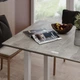 Стіл-трансформер LofTerno Head Dinner Glass 900x750x600 Ательє світлий/Білі ноги/Графітове скло (TB16040400102) - зображення 5