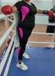 Батал спортивный фитнес костюм Total Pro большой размер для спортзала и фитнеса черный с розовыми вставками 5XL - изображение 4