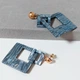 Серьги ромбы длинные из акрила DeKolie MK0815 серый - изображение 4