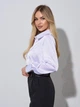 Жіноча класична шовкова сорочка з довгими рукавами ISSA PLUS XXL Білий (issa1538083) - зображення 2