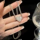 Серебристый Кулон подвеска в форме сердца украшенный камнями в подарочной коробке романтический подарок для особенных моментов - изображение 5