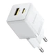 Сетевой зарядный блок Baseus 20W (P10111608213-01) – два порта (Type-C + USB) + кабель USB-C, белый корпус - изображение 4