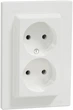 Розетка двойная Schneider Electric Asfora 220 В без заземления Белая (EPH9700121) - изображение 1