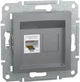Компьютерная розетка Schneider Electric Asfora RJ45 категория 5е UTP Сталь (EPH4300162) - изображение 1