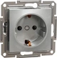 Розетка Schneider Electric Asfora с заземлением Алюминий (EPH2900161) - изображение 1