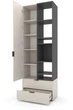 Шкаф Metkas Home A001R 800x420x2300 ЛДСП Кашемир-Антрацит (MA001R-KA) - изображение 2