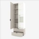 Шкаф Metkas Home A001R 800x420x2300 ЛДСП Кашемир-белый снег (MA001R-KB) - изображение 2