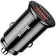 Автомобільний зарядний пристрій Baseus Circular Plastic 30W 2USB Швидка зарядка QC 3.0 (CCALL-YD01) Black - зображення 1