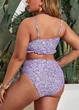 Роздільний купальник FS Lilac Plus Size 0XL (48-50) з принтом та завищеною талією Фіолетовий (7329) - зображення 4