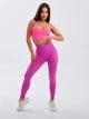 Лосины женские спортивные с эффектом push-up пуш-ап для фитнеса и йоги Бесшовные Тайтсы Фуксия Розовые размер S (70129) - изображение 4
