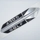 Эмблема на крылья Golf Volkswagen (ABS, хром+чёрный, глянец) 25,5*3,0 см - изображение 1