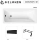 Ванна акриловая Helmken Luna 170x70 см (494Y33032S) комплект 3 в 1: прямоугольная ванна, ножки и Черная фронтальная панель - изображение 2