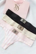Набор хлопковых трусиков Victoria's Secret Cotton Shine Patch Thong Panty размер XS - изображение 1
