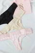 Набор хлопковых трусиков Victoria's Secret Cotton Shine Patch Thong Panty размер XS - изображение 7