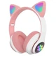 Беспроводные наушники MDR CAT VZV-23M с кошачьими ушками Bluetooth с подсветкой Розовые - изображение 1