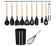 Кухонний набір Kitchen Set із 12 предметів, чорний колір - зображення 5