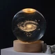 Декоративный 3D ночник Галактика в хрустальном шаре с подсветкой, хрусталь, дерево, 80х70х20, питание USB - изображение 2