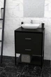 Тумба в ванную комнату под накладной умывальник в стиле лофт EcoLoft Lazaro DSP-1165 Черный - изображение 3