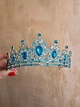 Тиара #17 Диадема Метал Голубая Корона на торт выпускной праздник день рождение - изображение 2