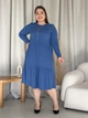 Сукня в рубчик довга весняна жіноча Merlini Анно 700001503 розмір 4XL-5XL Синя (700001503_4) - зображення 1