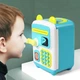 Дитяча скарбничка Face Recognition Money BOX сейф з кодовим замком купюроприймачем Бірюзова - зображення 2