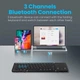 Портативна Бездротова міні складна Bluetooth 5.1 клавіатура з тачпадом для Windows, Android, iOS, Mac (EN / RU) з кирилицею 3 канала підключення Black чорна - зображення 6