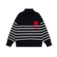 Свитер Ami Paris Ami de Coeur Sweater Red в полоску Размер M Черный - изображение 1