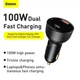 Автомобільний зарядний пристрій Baseus Superme Digital Display PPS 100W USB + Type-C Швидка зарядка QC 4.0+PD3.0 (CCZX-01) Black - зображення 8