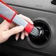 Двухсторонняя автомобильная щетка для чистки автомобиля Brosse инструмент для детейлинга и удаления пыли с вентиляции / панели приборов, 17х3.5х2 см, серо-красная (100085257) - изображение 3