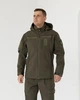 Чоловіча утеплена куртка на флісі з капюшоном, Softshell, колір олива 46 - зображення 1