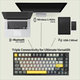 Клавіатура механічна бездротова Ajazz Ak820 PRO + наліпки укр. розкладки, Gift swich, RGB-підсвітка та підтримка HOT-SWAP, чорна - зображення 2