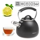 Чайник со свистком Ofenbach 100311 из нержавеющей стали с ручкой soft touch 2,5 л Черный (127-84-100311) - изображение 6