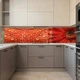 Наклейка на кухонный фартук 65 х 250 см, фотопечать с защитной ламинацией, красные герберы с каплями воды(БП-13-tx366) - изображение 7