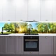 Наклейка на кухонный фартук 60 х 300 см, фотопечать с защитной ламинацией, солнечные лучи среди деревьев(БП-14-pr3453) - изображение 7