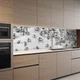 Наклейка на кухонный фартук 60 х 200 см, фотопечать с защитной ламинацией, серые стразы на холсте(БП-11-ab1105) - изображение 7