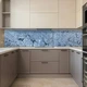 Наклейка на кухонный фартук 60 х 300 см, фотопечать с защитной ламинацией, одуванчик с каплями росы на синем(БП-14-fl4828) - изображение 4