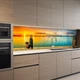 Наклейка на кухонный фартук 60 х 250 см, фотопечать с защитной ламинацией, романтический вечер у моря(БП-12-ed4210) - изображение 4